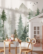 Pine Tree Forest Mural